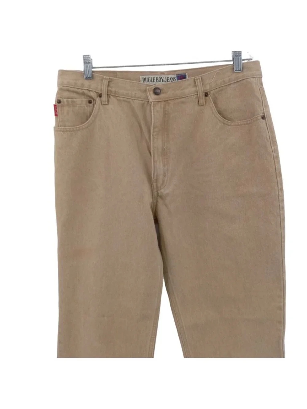 Vintage Bugle Boy 750 Pants Jeans Mens Size 36 Cotton Tan Baggy 5 Pocket 36x30
